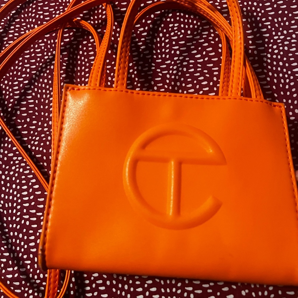 Telfar small orange bag